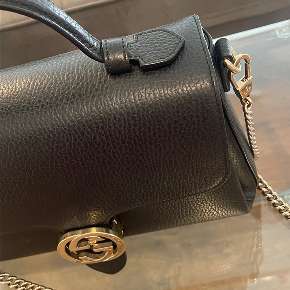GUCCI Dollar Calfskin Interlocking
GG Top Handle Shoulder Bag Black authentic - Picture 7 of 16